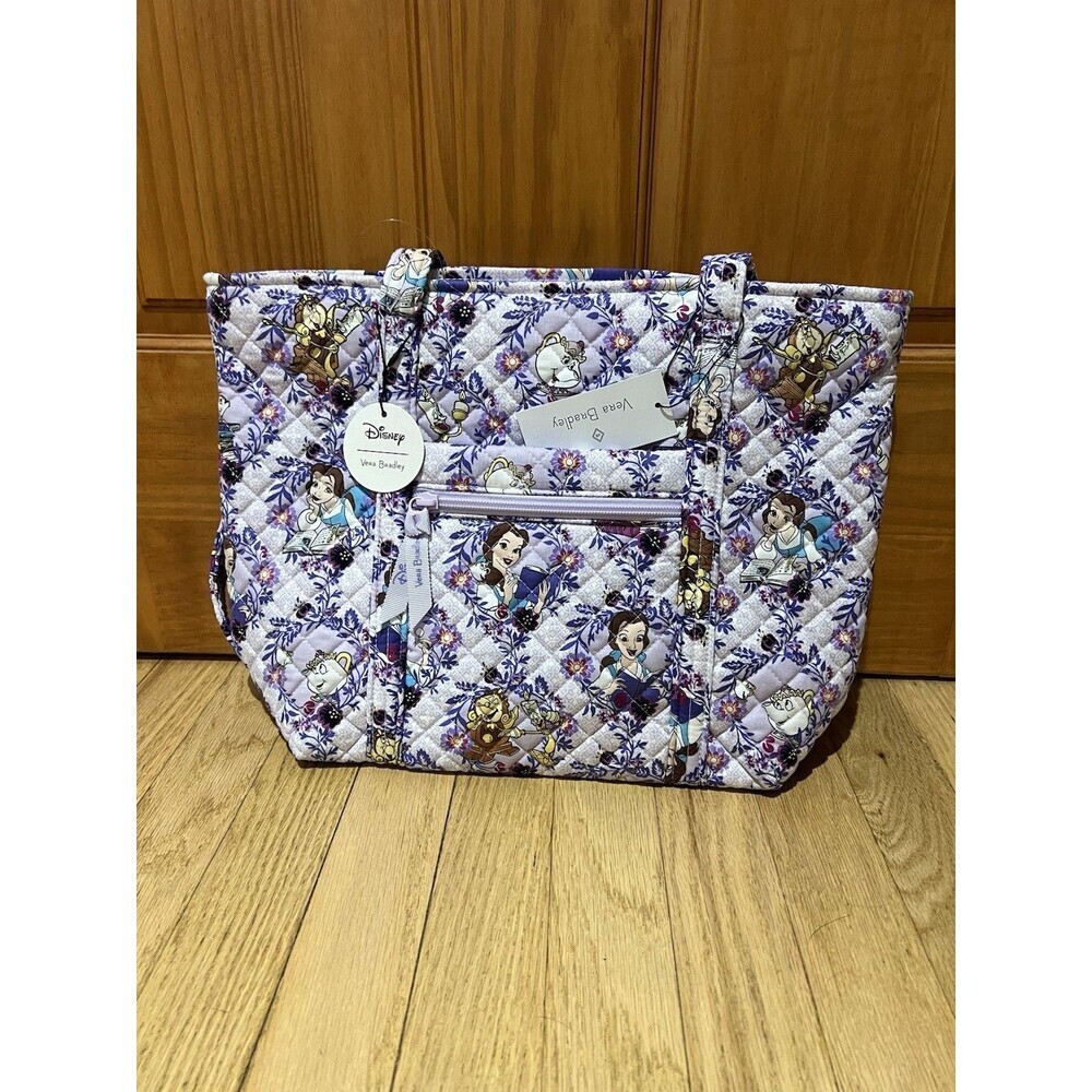 NWT Vera Bradley Disney Small Vera Tote Bag Belle Floral Limited Edition - Picture 2 of 8